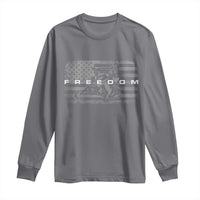 American Flag Snowmobile Freedom Winter Sport Long Sleeve Shirt - Wonder Print Shop