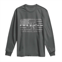 American Flag Snowmobile Freedom Winter Sport Long Sleeve Shirt - Wonder Print Shop
