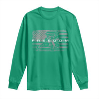 American Flag Snowmobile Freedom Winter Sport Long Sleeve Shirt - Wonder Print Shop