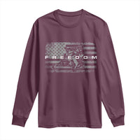 American Flag Snowmobile Freedom Winter Sport Long Sleeve Shirt - Wonder Print Shop