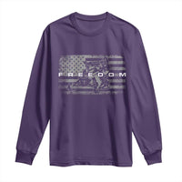 American Flag Snowmobile Freedom Winter Sport Long Sleeve Shirt - Wonder Print Shop