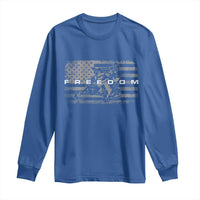 American Flag Snowmobile Freedom Winter Sport Long Sleeve Shirt - Wonder Print Shop