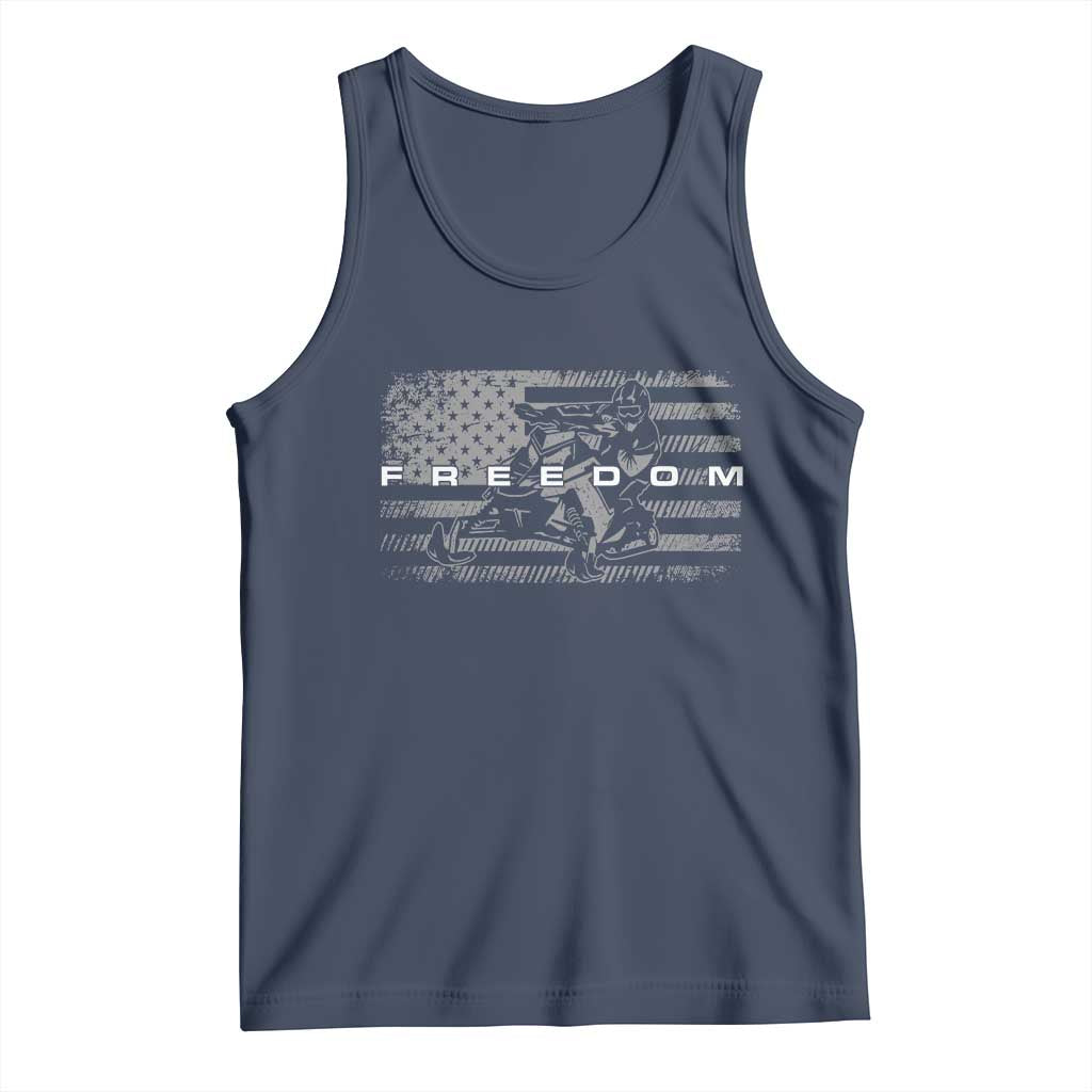 American Flag Snowmobile Freedom Winter Sport Tank Top - Wonder Print Shop