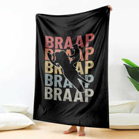 Snowmobile Braaap Throw Blanket Retro Snowcross Snow Sled Winter Sport - Wonder Print Shop