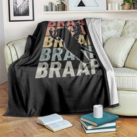 Snowmobile Braaap Throw Blanket Retro Snowcross Snow Sled Winter Sport - Wonder Print Shop