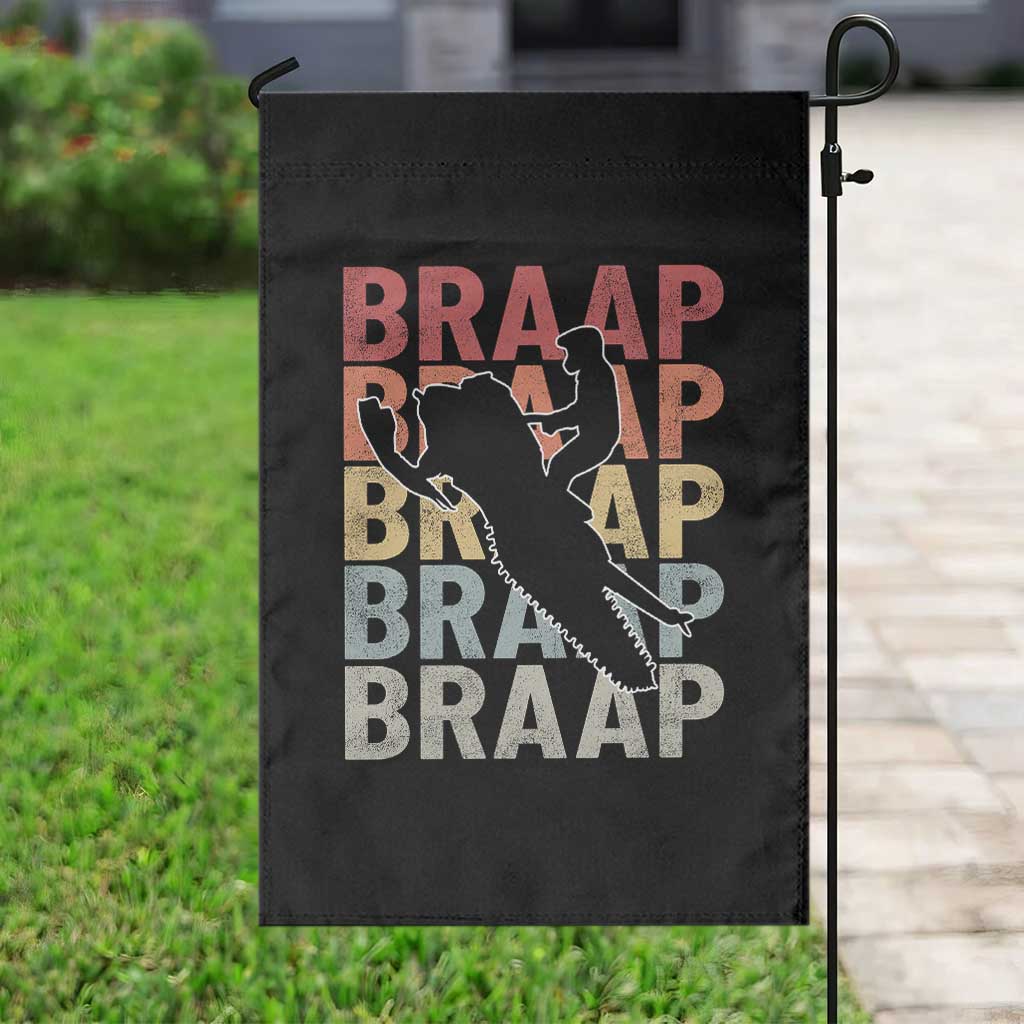 Snowmobile Braaap Garden Flag Retro Snowcross Snow Sled Winter Sport - Wonder Print Shop