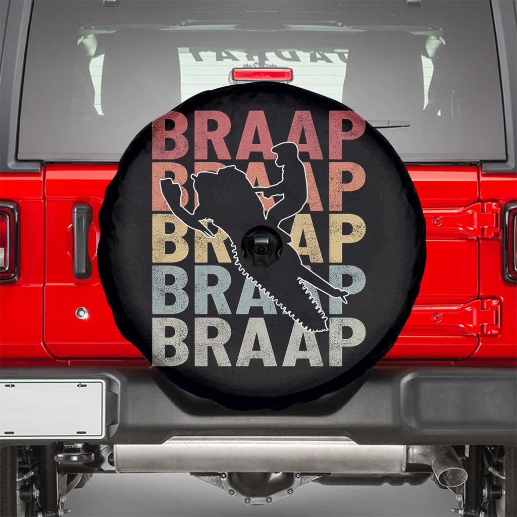 Snowmobile Braaap Spare Tire Cover Retro Snowcross Snow Sled Winter Sport - Wonder Print Shop