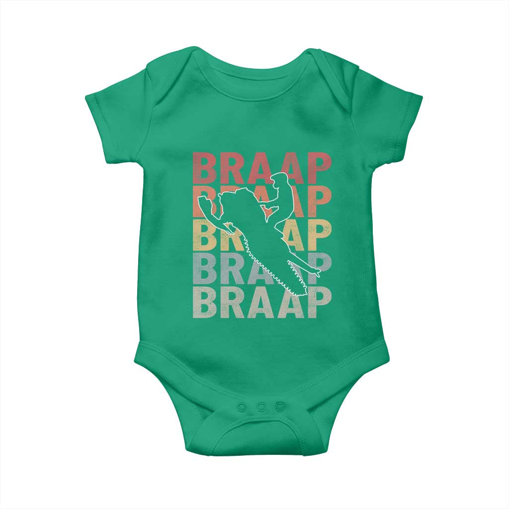 Snowmobile Braaap Baby Onesie Retro Snowcross Snow Sled Winter Sport - Wonder Print Shop