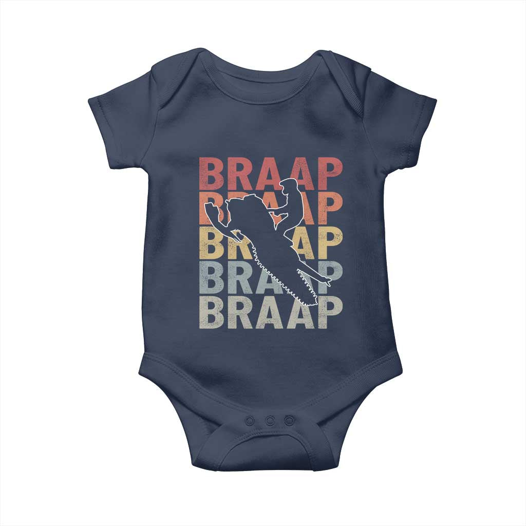 Snowmobile Braaap Baby Onesie Retro Snowcross Snow Sled Winter Sport - Wonder Print Shop