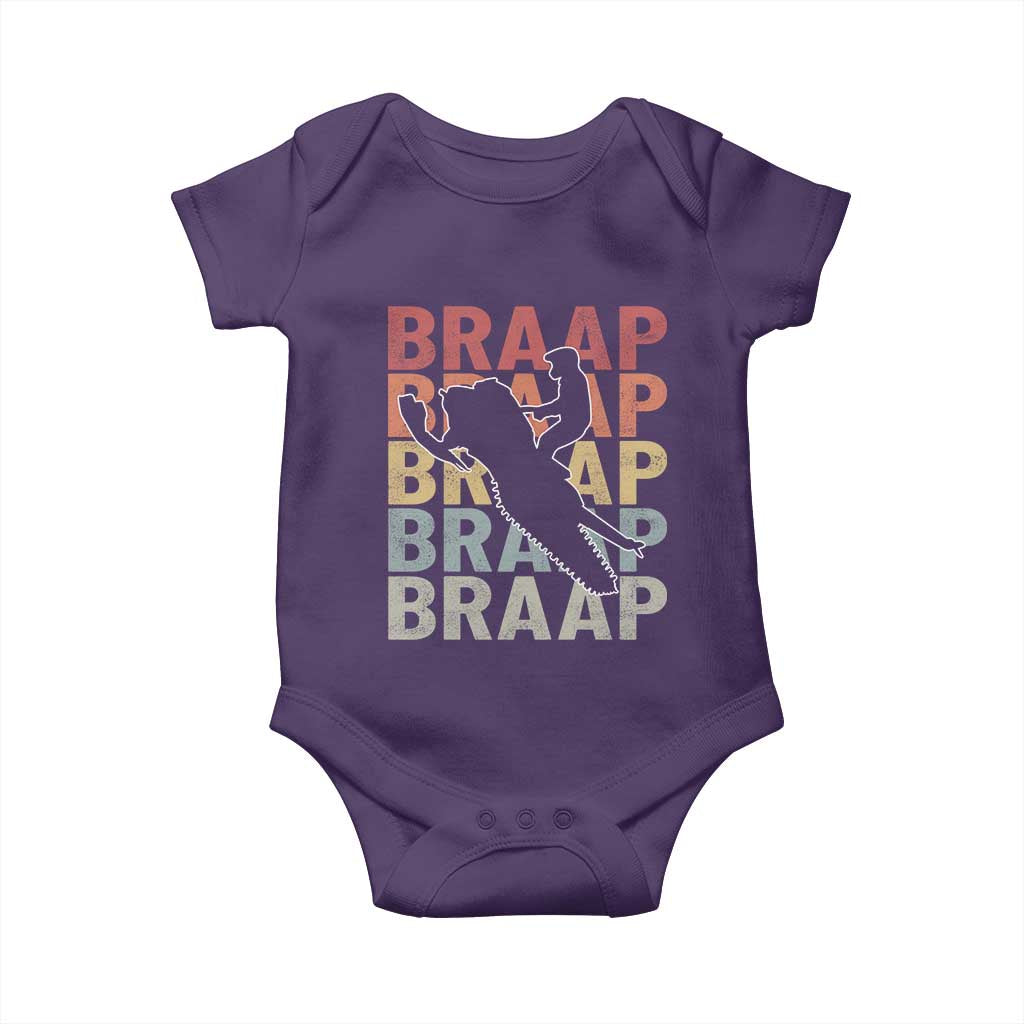 Snowmobile Braaap Baby Onesie Retro Snowcross Snow Sled Winter Sport - Wonder Print Shop