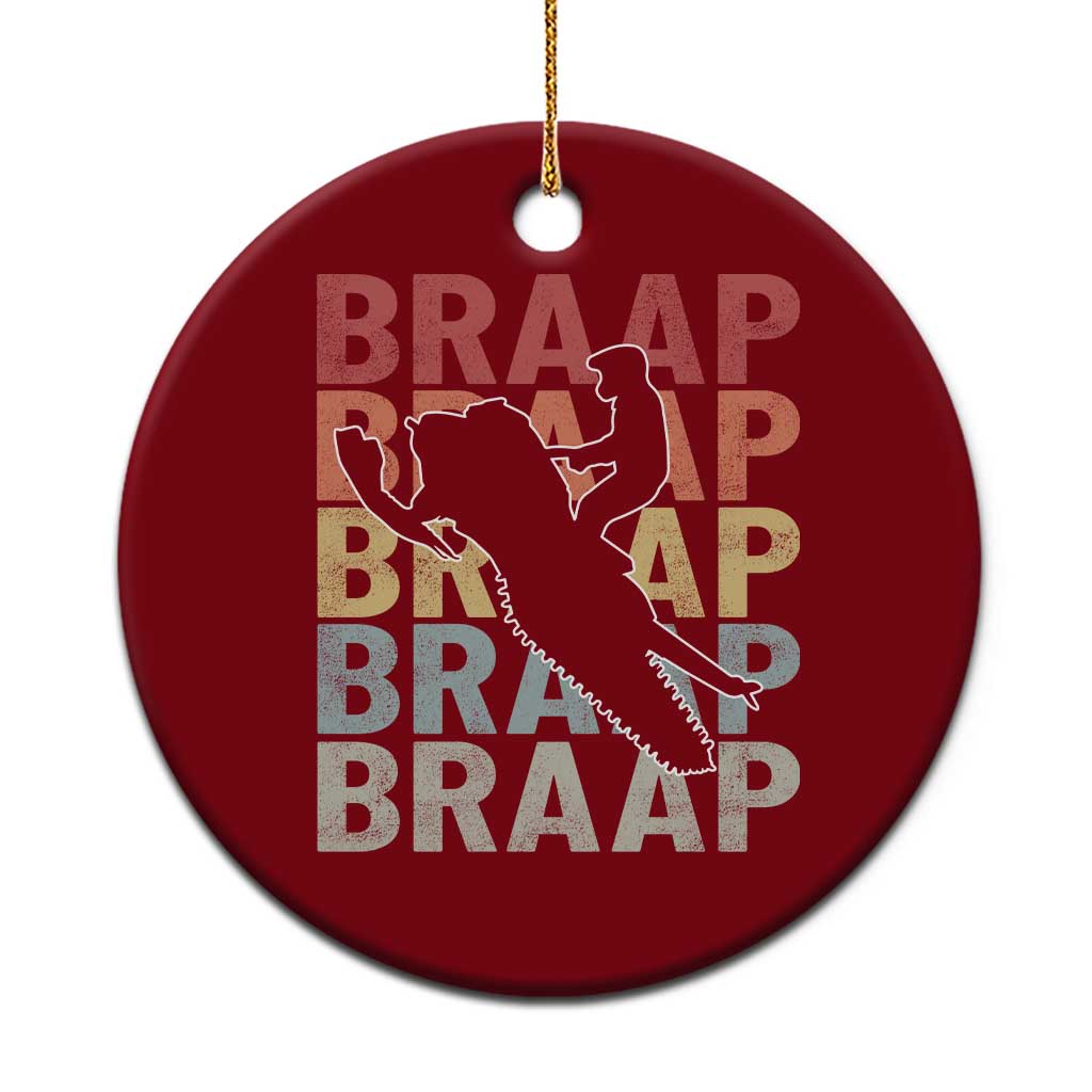 Snowmobile Braaap Ceramic Ornament Retro Snowcross Snow Sled Winter Sport - Wonder Print Shop