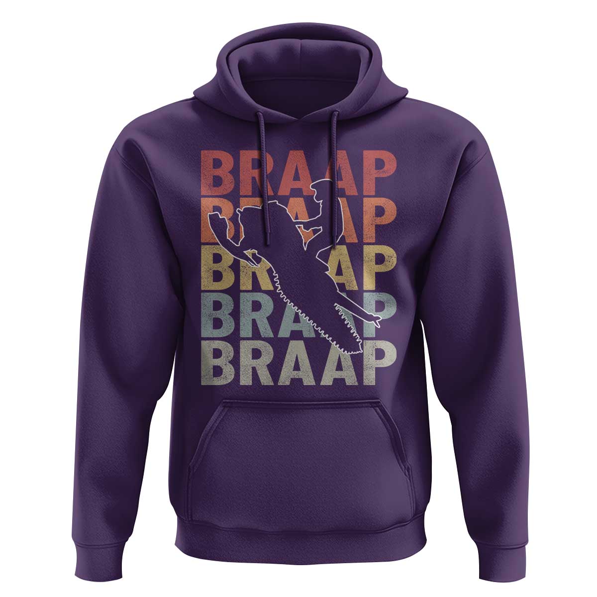 Snowmobile Braaap Hoodie Retro Snowcross Snow Sled Winter Sport - Wonder Print Shop
