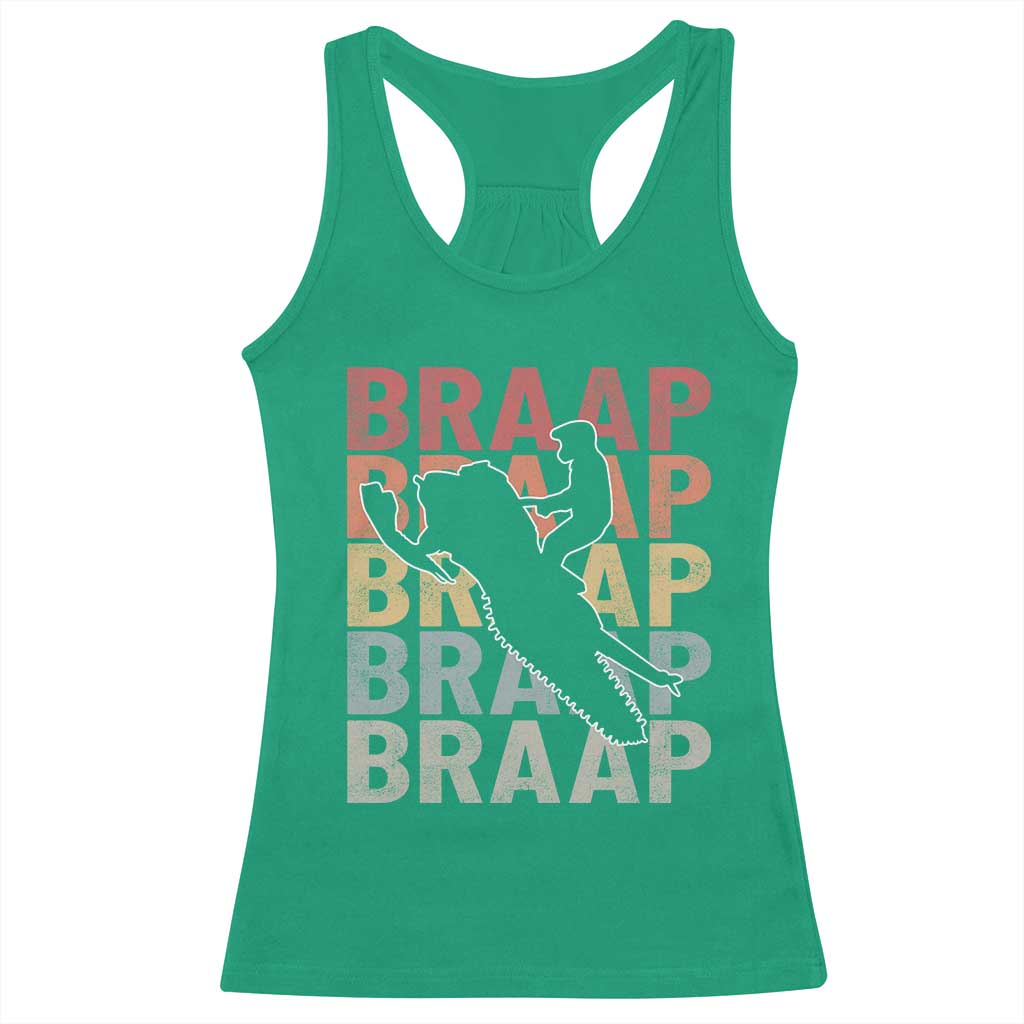 Snowmobile Braaap Racerback Tank Top Retro Snowcross Snow Sled Winter Sport - Wonder Print Shop