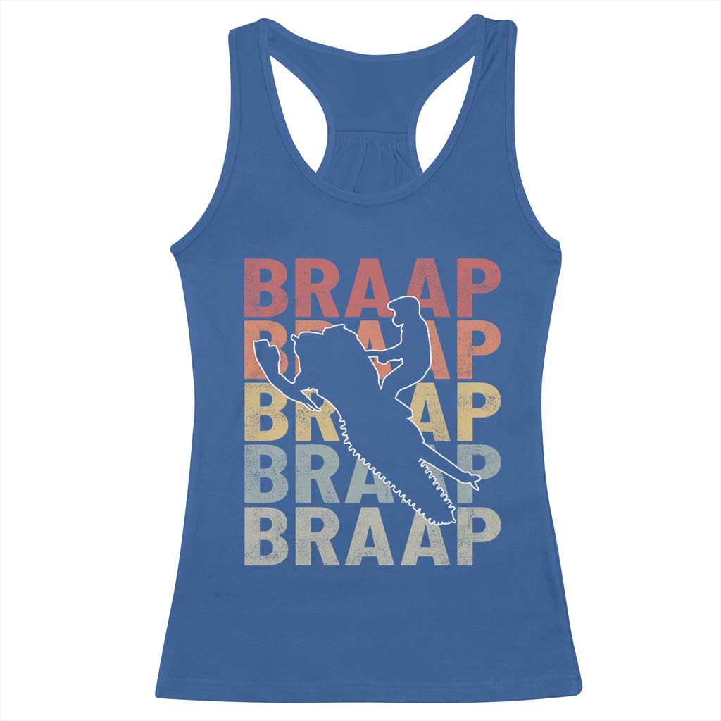 Snowmobile Braaap Racerback Tank Top Retro Snowcross Snow Sled Winter Sport - Wonder Print Shop