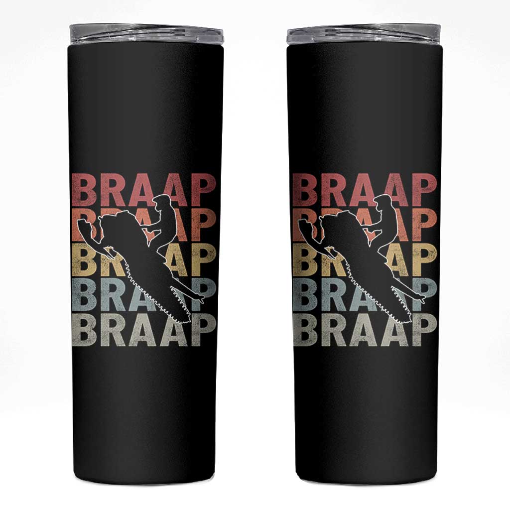 Snowmobile Braaap Skinny Tumbler Retro Snowcross Snow Sled Winter Sport - Wonder Print Shop