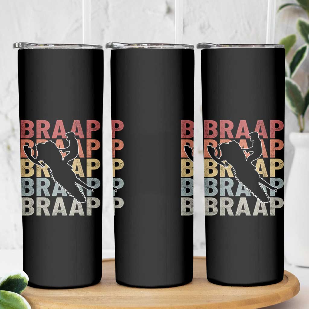 Snowmobile Braaap Skinny Tumbler Retro Snowcross Snow Sled Winter Sport - Wonder Print Shop