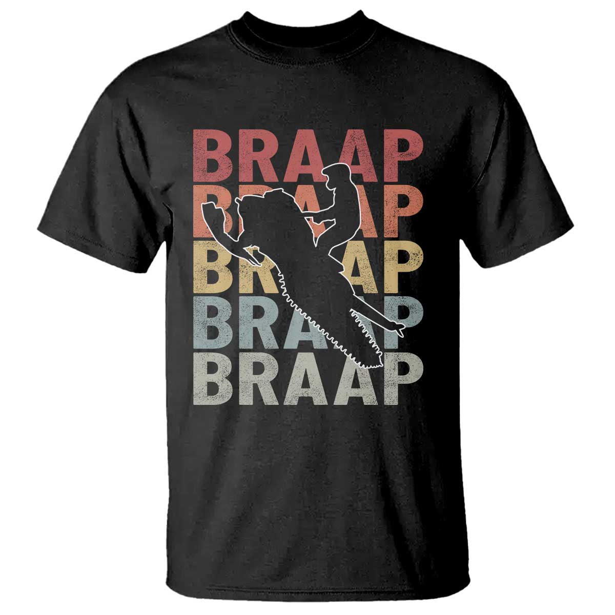 Snowmobile Braaap T Shirt Retro Snowcross Snow Sled Winter Sport - Wonder Print Shop