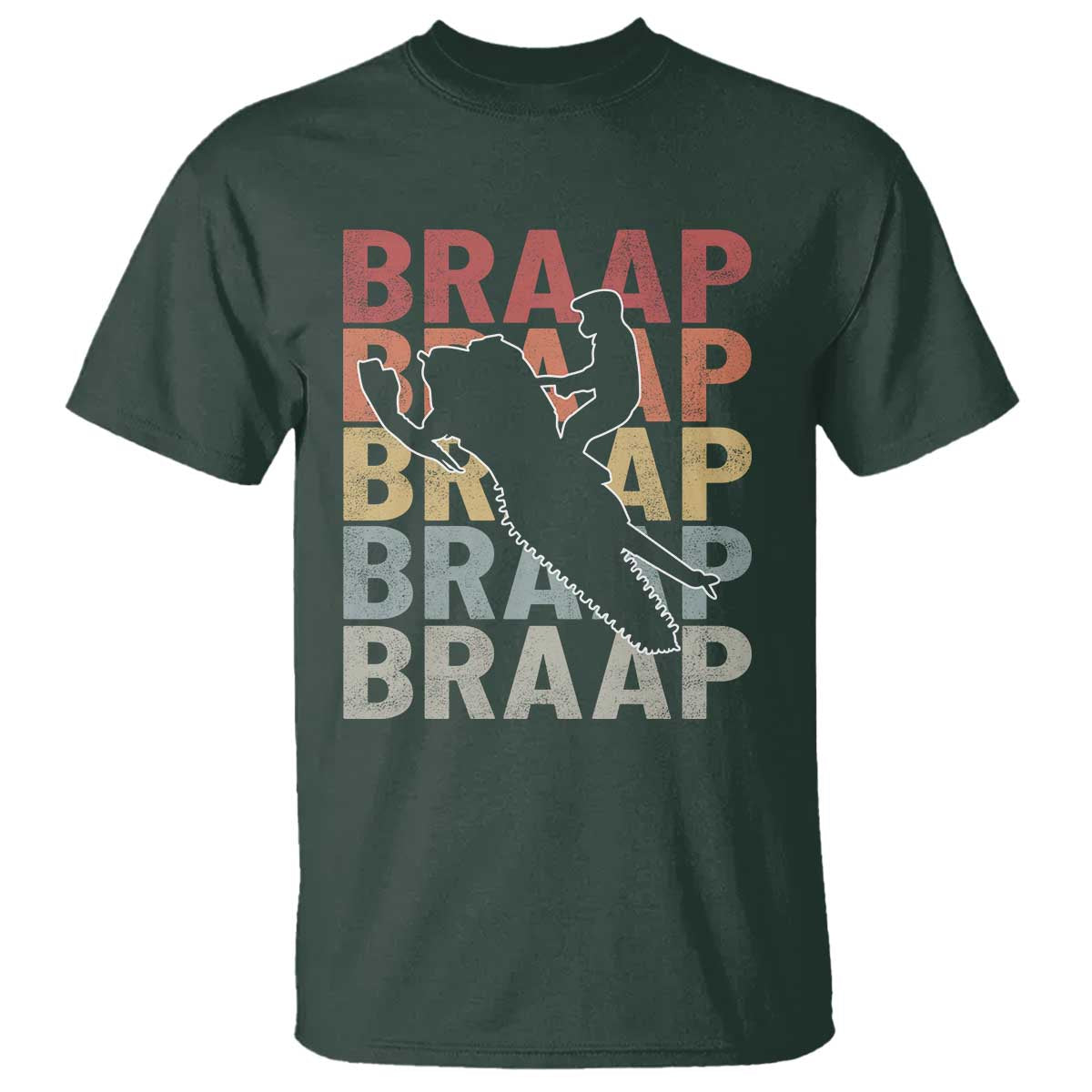 Snowmobile Braaap T Shirt Retro Snowcross Snow Sled Winter Sport - Wonder Print Shop