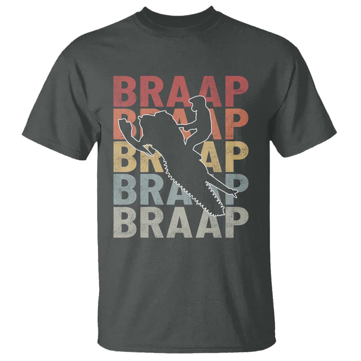 Snowmobile Braaap T Shirt Retro Snowcross Snow Sled Winter Sport - Wonder Print Shop