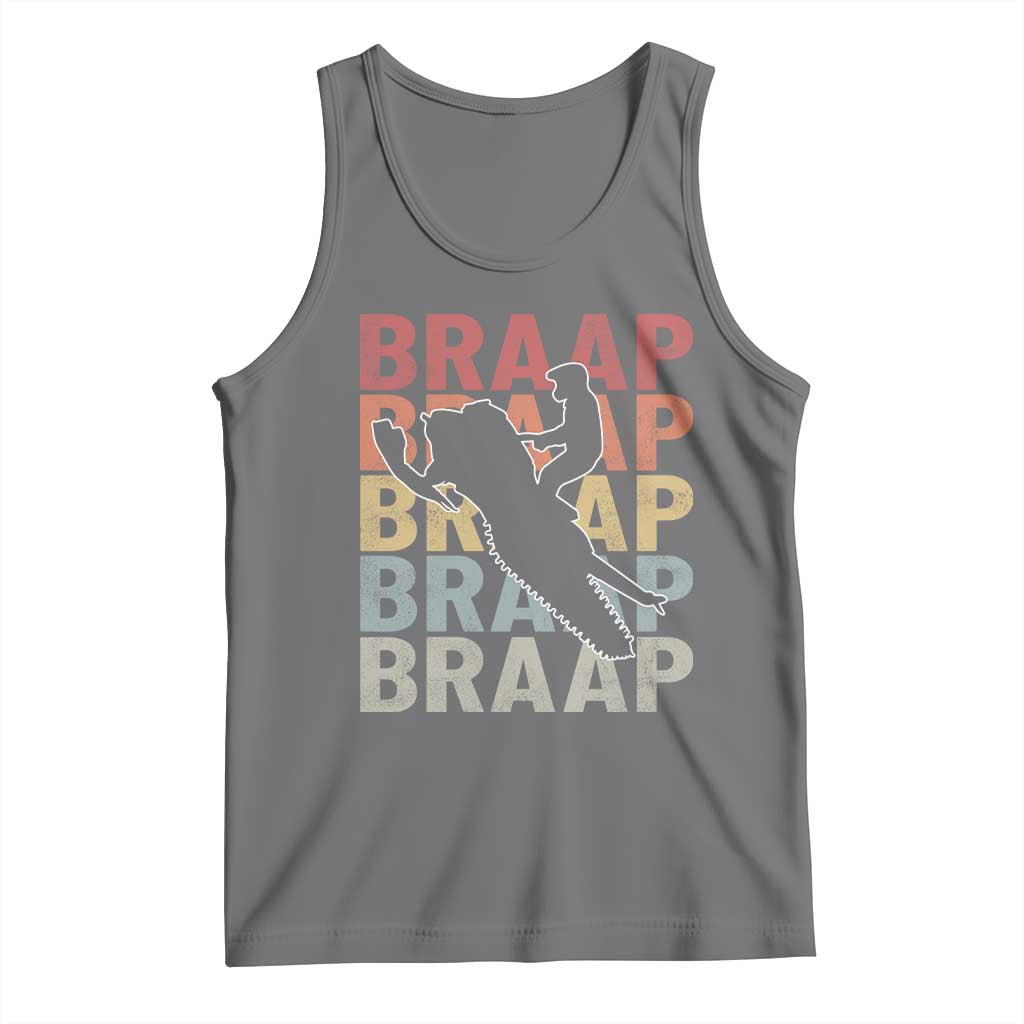 Snowmobile Braaap Tank Top Retro Snowcross Snow Sled Winter Sport - Wonder Print Shop