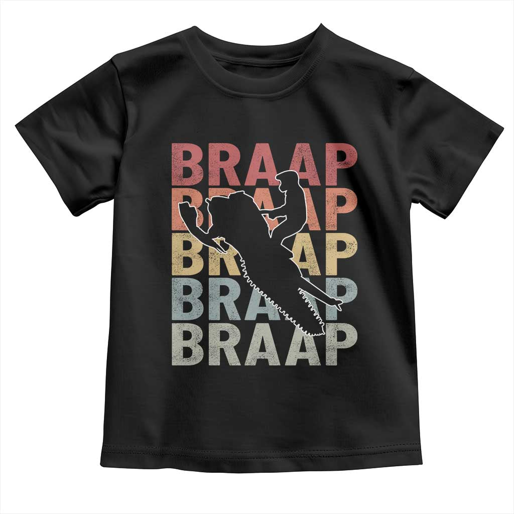 Snowmobile Braaap Toddler T Shirt Retro Snowcross Snow Sled Winter Sport - Wonder Print Shop