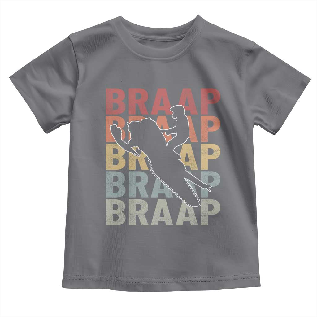 Snowmobile Braaap Toddler T Shirt Retro Snowcross Snow Sled Winter Sport - Wonder Print Shop