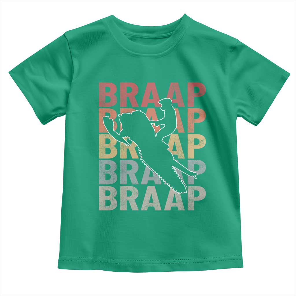 Snowmobile Braaap Toddler T Shirt Retro Snowcross Snow Sled Winter Sport - Wonder Print Shop