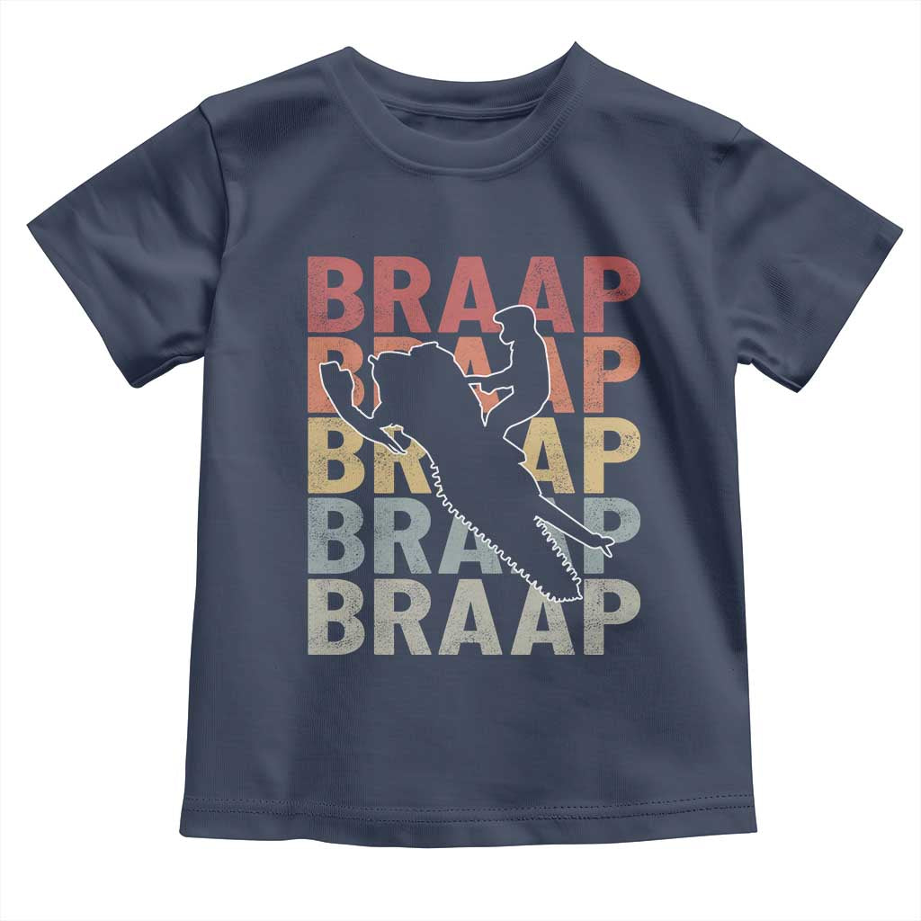 Snowmobile Braaap Toddler T Shirt Retro Snowcross Snow Sled Winter Sport - Wonder Print Shop