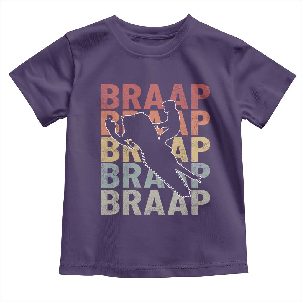 Snowmobile Braaap Toddler T Shirt Retro Snowcross Snow Sled Winter Sport - Wonder Print Shop