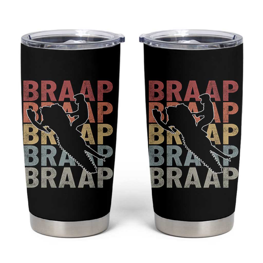 Snowmobile Braaap Tumbler Cup Retro Snowcross Snow Sled Winter Sport - Wonder Print Shop