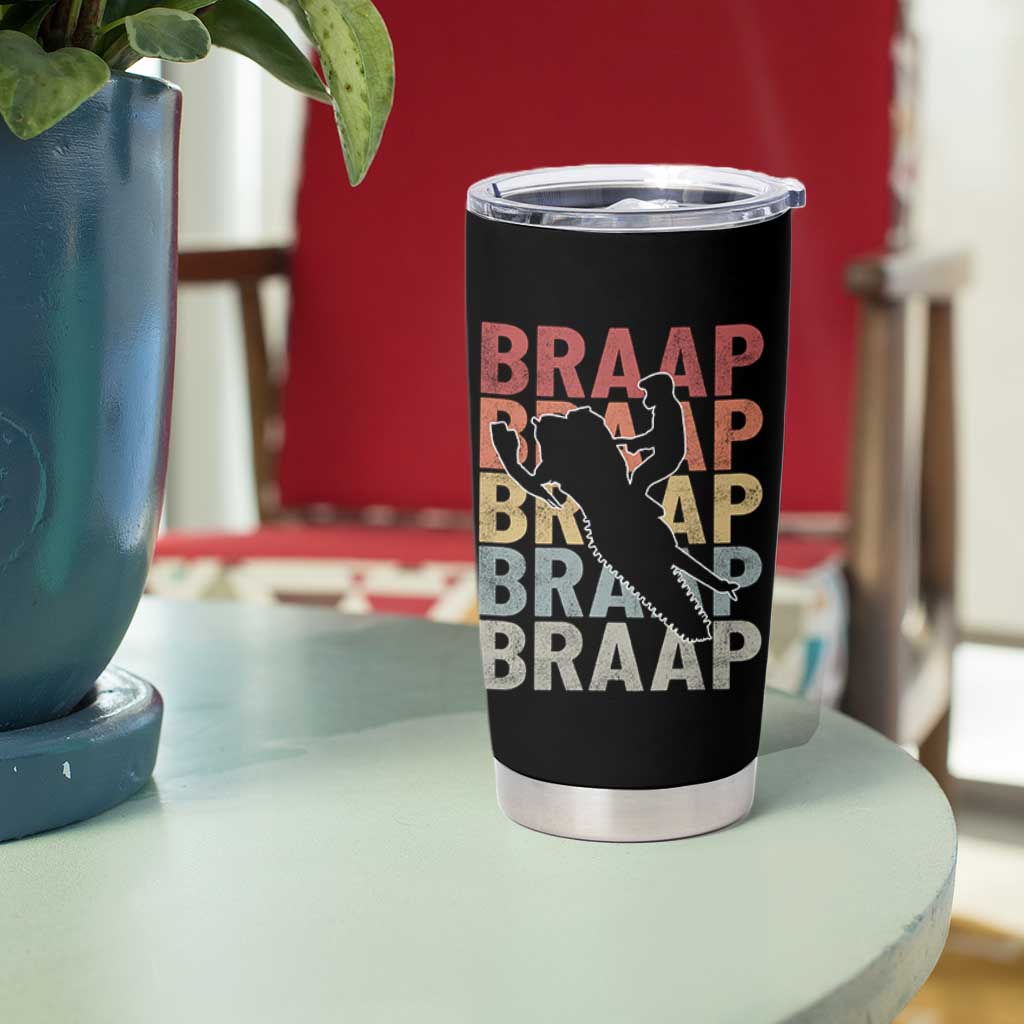 Snowmobile Braaap Tumbler Cup Retro Snowcross Snow Sled Winter Sport - Wonder Print Shop