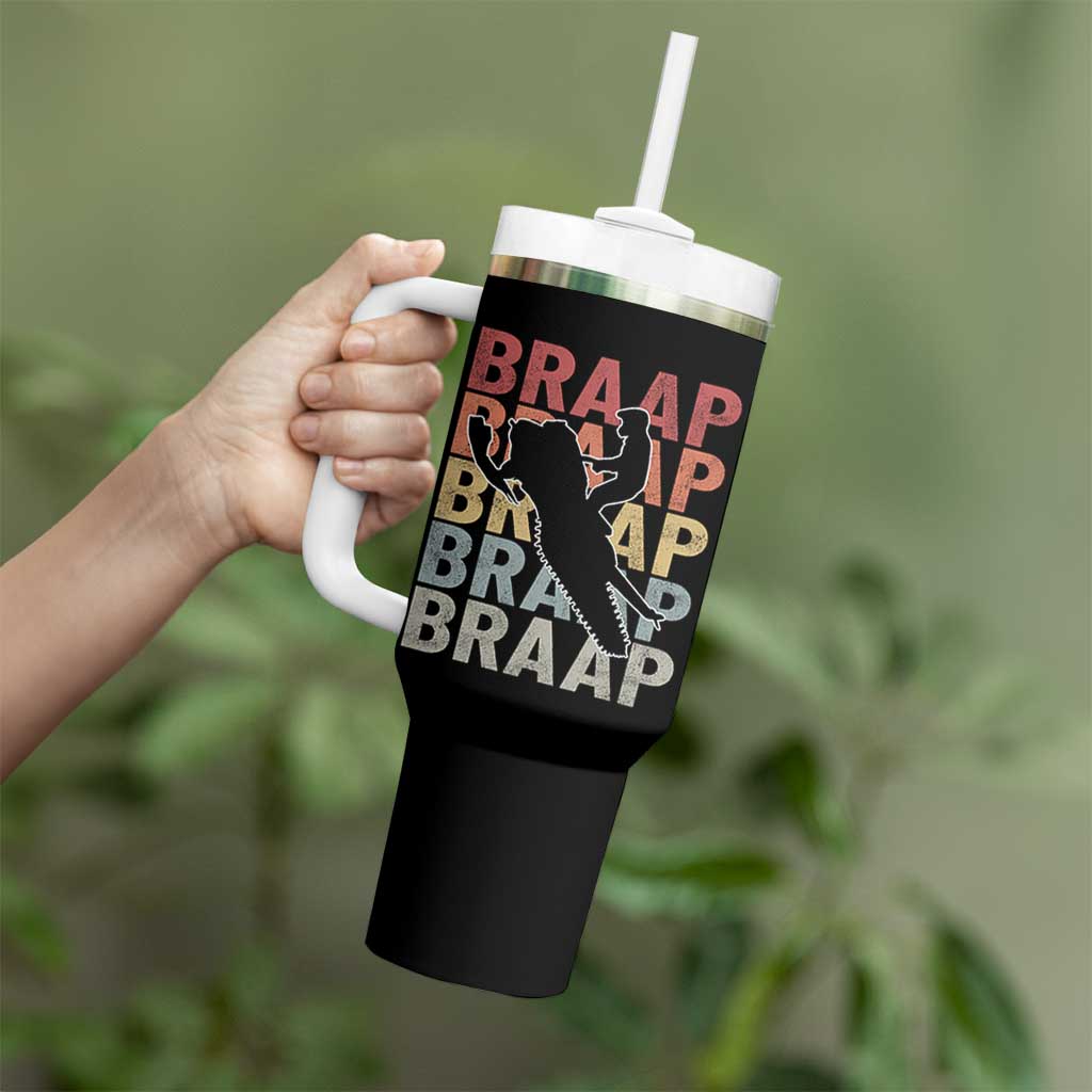 Snowmobile Braaap Tumbler With Handle Retro Snowcross Snow Sled Winter Sport - Wonder Print Shop