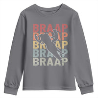 Snowmobile Braaap Youth Sweatshirt Retro Snowcross Snow Sled Winter Sport - Wonder Print Shop