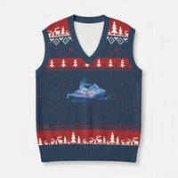Snowmobile Snow Mountain Forest Snowmobiling Winter Sport V-Neck Knit Sweater Vest - Wonder Print Shop