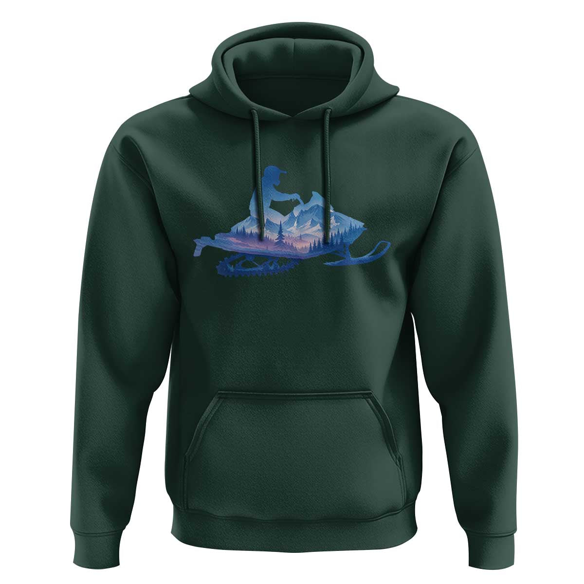 Snowmobile Snow Mountain Forest Snowmobiling Winter Sport Hoodie - Wonder Print Shop