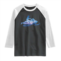 Snowmobile Snow Mountain Forest Snowmobiling Winter Sport Raglan Shirt - Wonder Print Shop