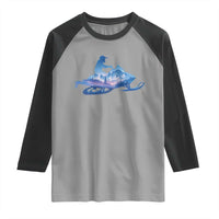Snowmobile Snow Mountain Forest Snowmobiling Winter Sport Raglan Shirt - Wonder Print Shop