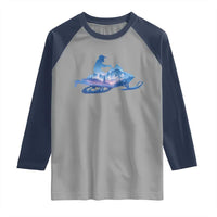 Snowmobile Snow Mountain Forest Snowmobiling Winter Sport Raglan Shirt - Wonder Print Shop
