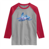 Snowmobile Snow Mountain Forest Snowmobiling Winter Sport Raglan Shirt - Wonder Print Shop