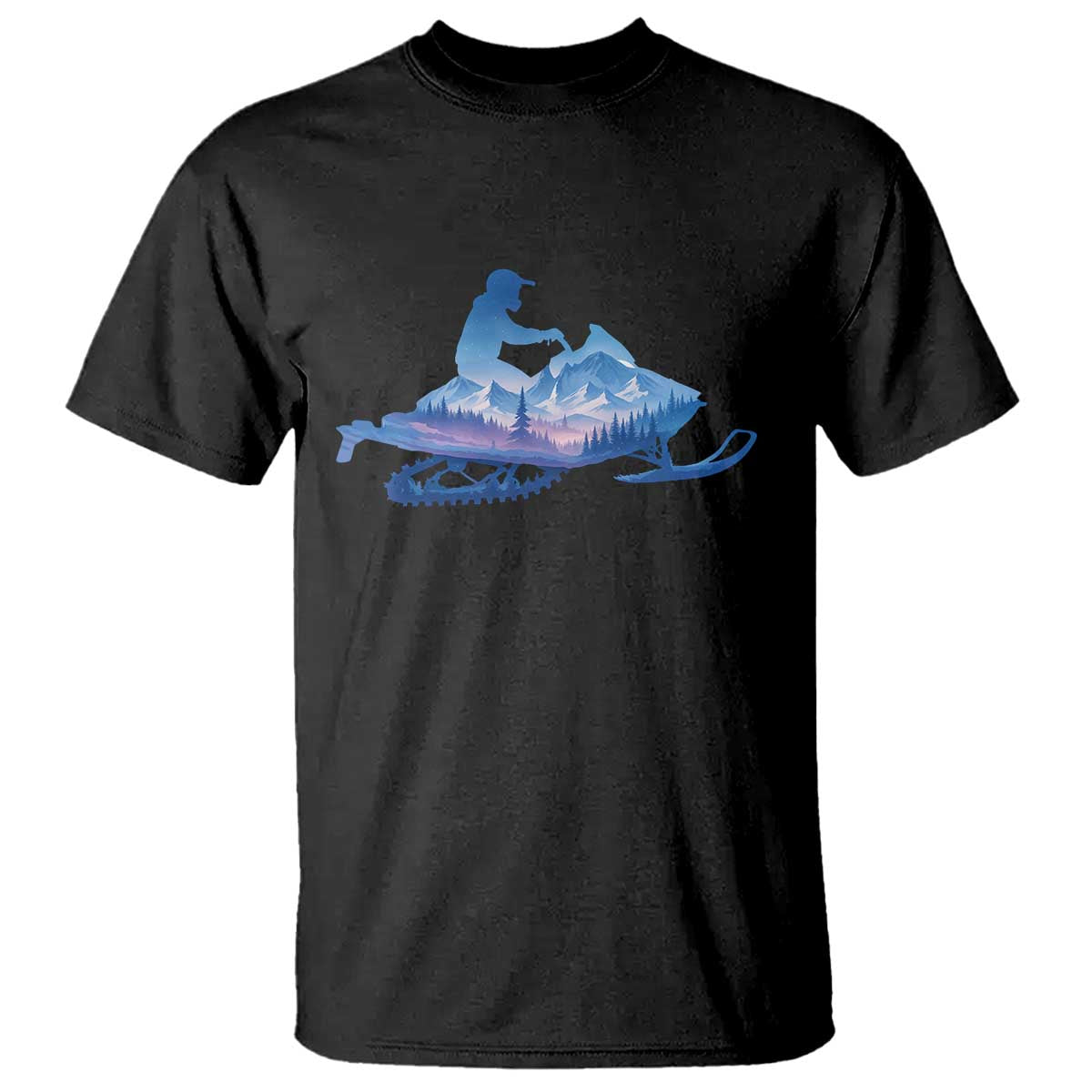 Snowmobile Snow Mountain Forest Snowmobiling Winter Sport T Shirt - Wonder Print Shop
