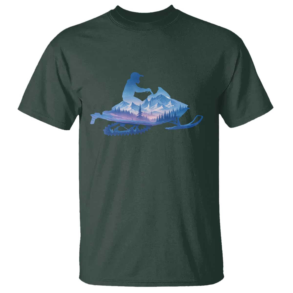 Snowmobile Snow Mountain Forest Snowmobiling Winter Sport T Shirt - Wonder Print Shop