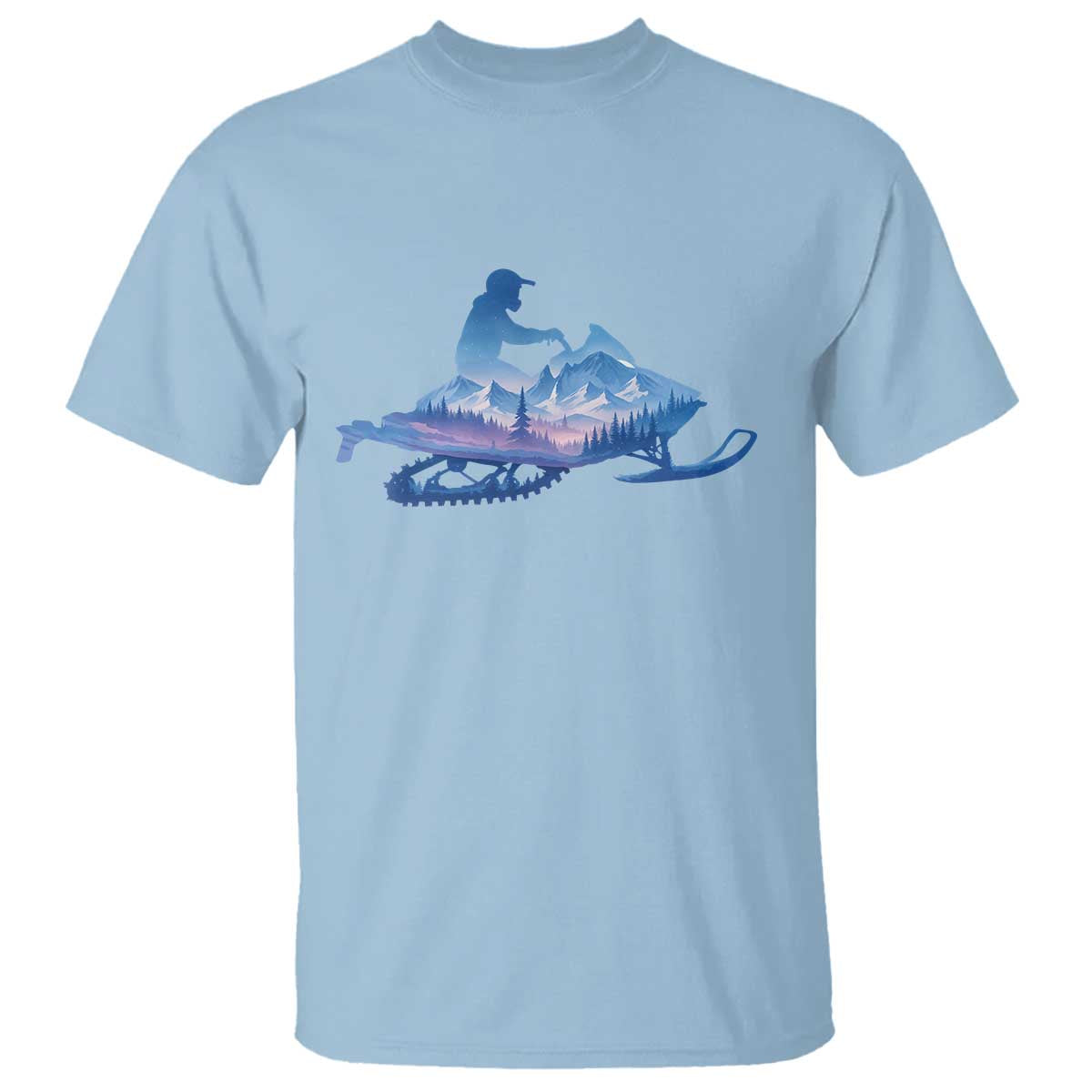 Snowmobile Snow Mountain Forest Snowmobiling Winter Sport T Shirt - Wonder Print Shop