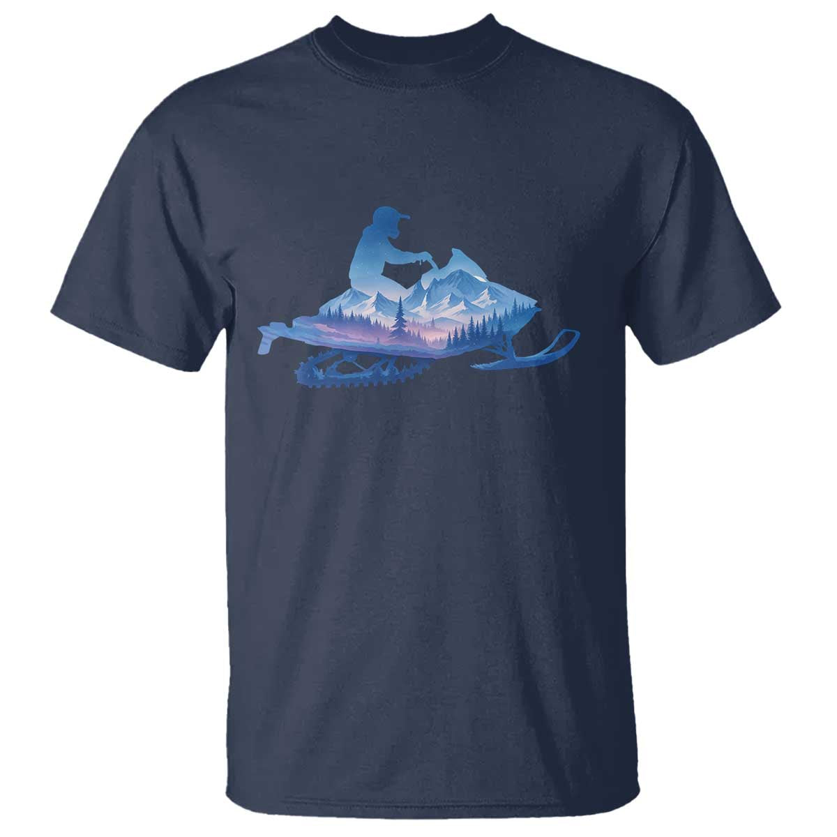 Snowmobile Snow Mountain Forest Snowmobiling Winter Sport T Shirt - Wonder Print Shop