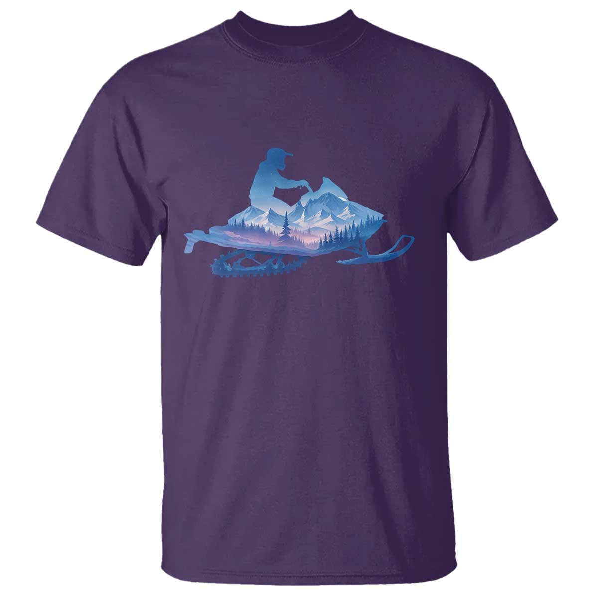 Snowmobile Snow Mountain Forest Snowmobiling Winter Sport T Shirt - Wonder Print Shop