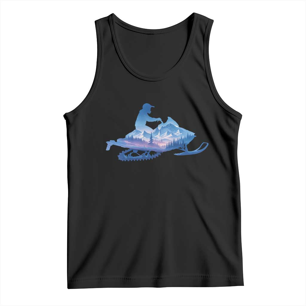 Snowmobile Snow Mountain Forest Snowmobiling Winter Sport Tank Top - Wonder Print Shop