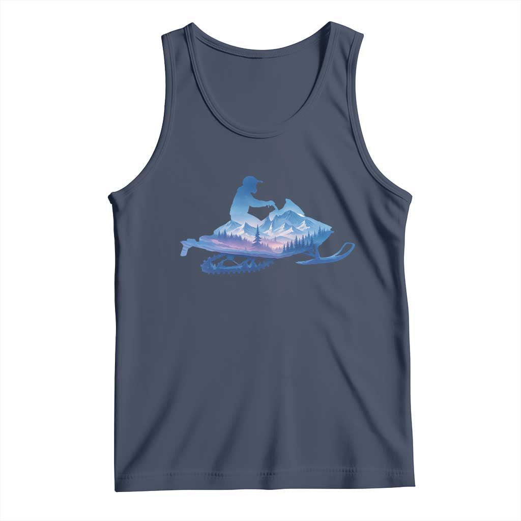 Snowmobile Snow Mountain Forest Snowmobiling Winter Sport Tank Top - Wonder Print Shop