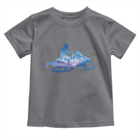 Snowmobile Snow Mountain Forest Snowmobiling Winter Sport Toddler T Shirt - Wonder Print Shop
