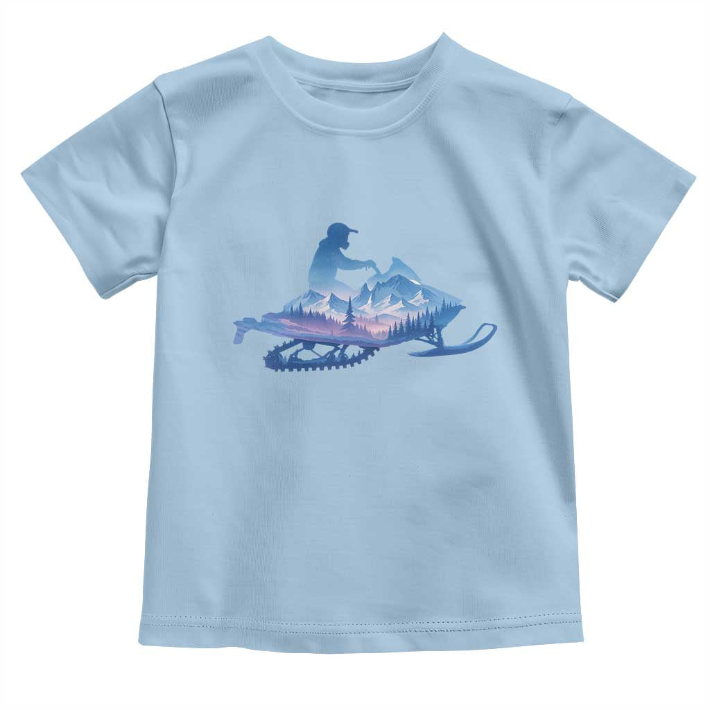 Snowmobile Snow Mountain Forest Snowmobiling Winter Sport Toddler T Shirt - Wonder Print Shop