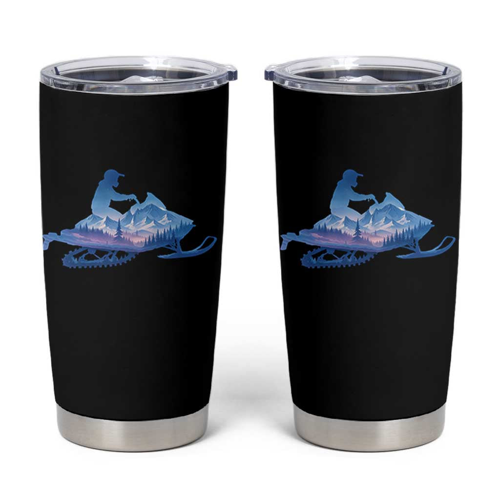 Snowmobile Snow Mountain Forest Snowmobiling Winter Sport Tumbler Cup - Wonder Print Shop