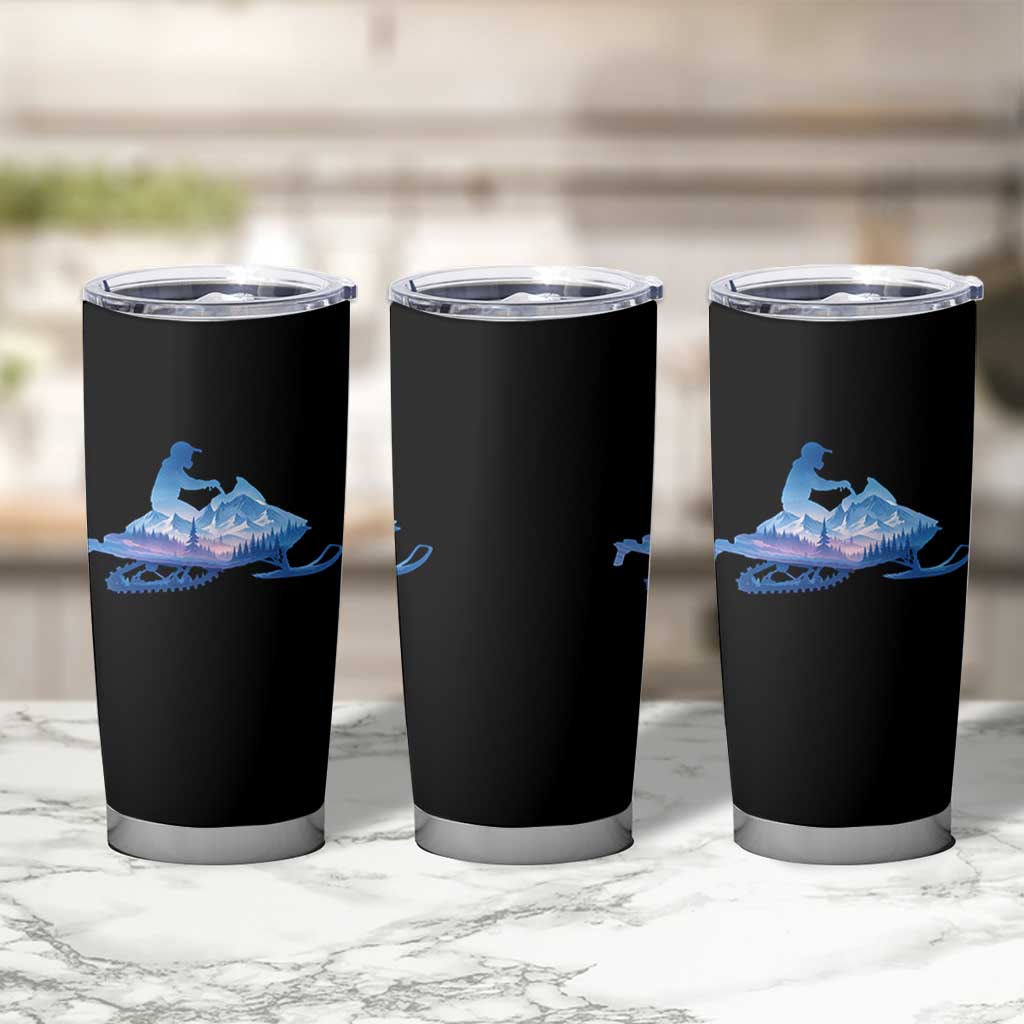 Snowmobile Snow Mountain Forest Snowmobiling Winter Sport Tumbler Cup - Wonder Print Shop